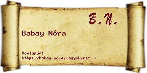 Babay Nóra névjegykártya